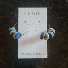 Load image into Gallery viewer, EJ Clay Notre Dame Schools Navy &amp; Gold Glitter Hoops
