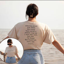 Load image into Gallery viewer, Amazing Grace Favorite Hymns vintage wash tee heather dust
