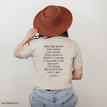 Load image into Gallery viewer, Amazing Grace Favorite Hymns vintage wash tee heather dust
