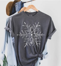 Load image into Gallery viewer, Snowflakes and Blue Jeans Christmas/Winter tee
