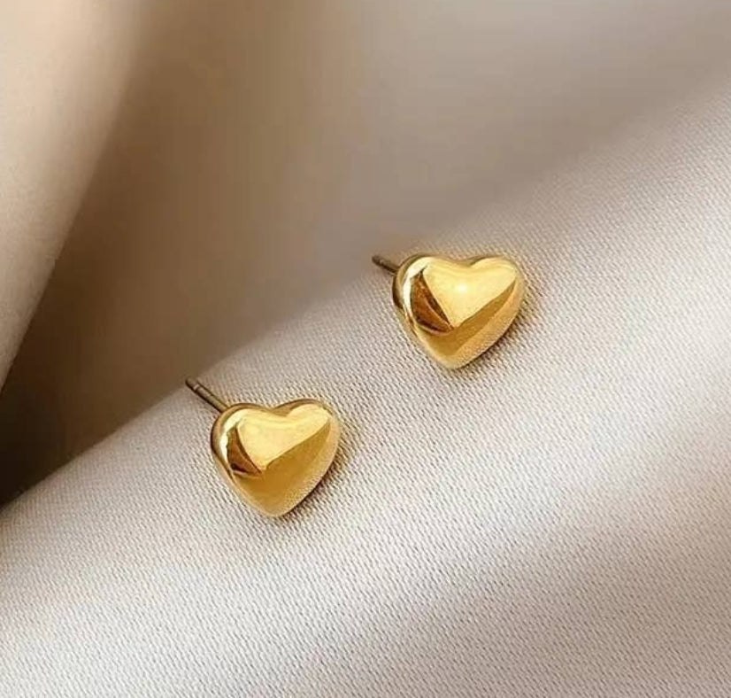 Heart-shaped Titanium Steel Post Earrings