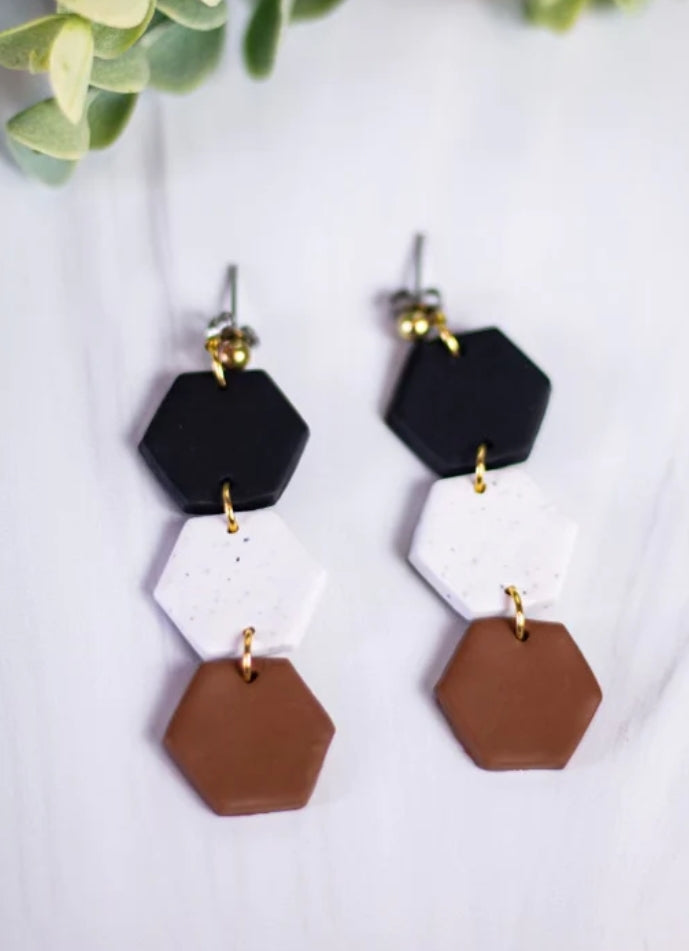 EJ Clay Neutral Hexagon Dangles