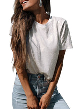 Load image into Gallery viewer, Summer Moon white sequin casual tee
