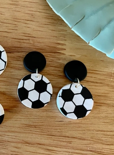 Ej CLAY Soccer Earrings - small dangles