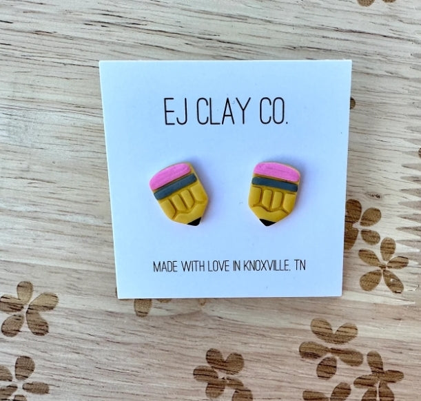 EJ Clay Tiny Pencil Stud Earrings