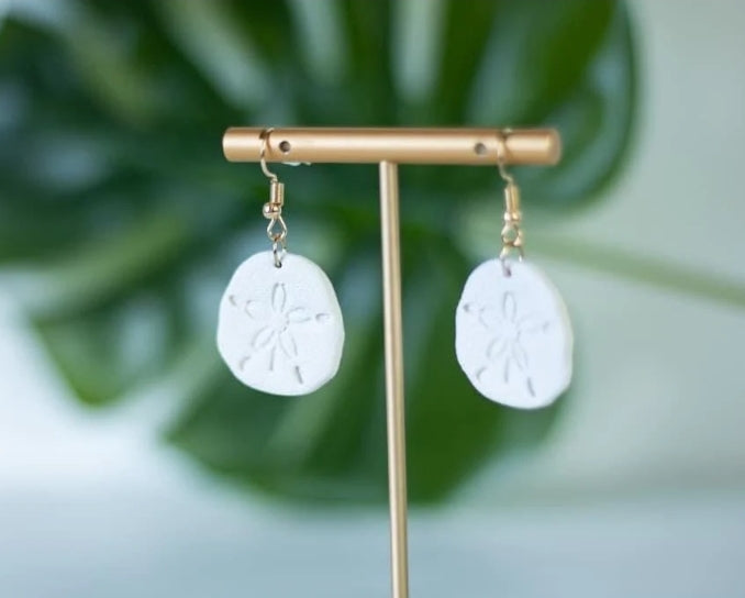 EJ CLAY Sand Dollar Dangle Earrings