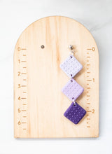 Load image into Gallery viewer, EJ CLAY Purple Ombre Dangle Earrings
