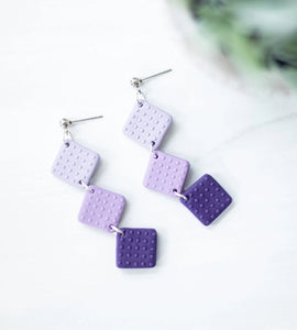 EJ CLAY Purple Ombre Dangle Earrings