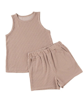 Corded Sleeveless Top and Shorts Set