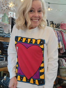 Vintage 90s Heart LS Graphic Tee