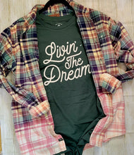 Load image into Gallery viewer, Livin&#39; the Dream pine green graphic tee
