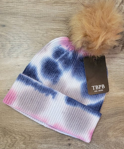 TIE DYE FUR POM BEANIE