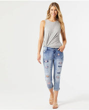 Load image into Gallery viewer, Daisy Distressed Boyfriend Capri
