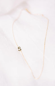 Itty Bitty stainless steel initial necklace