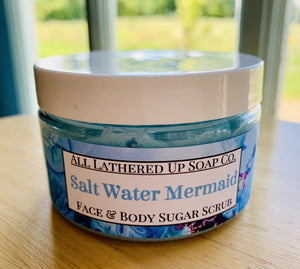 All Lathered Up  Face and Body Scrub - Salt Water Mermaid