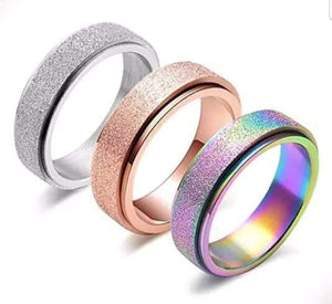 Glitter band anxiety spinner ring