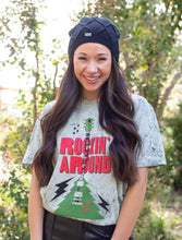 Load image into Gallery viewer, Rockin&#39; Around vintage sage Christmas/Holiday tee
