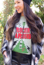 Load image into Gallery viewer, Rockin&#39; Around vintage sage Christmas/Holiday tee
