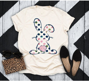 Polka Dot Watercolor Bunny Graphic Tee