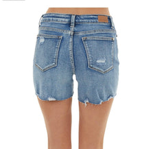 Load image into Gallery viewer, Judy Blue Lace Patched Denim Shorts - Style 150042
