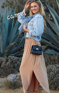 French Terry Casual Maxi Skirt