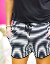 Load image into Gallery viewer, BLURRED LINES casual drawstring Everyday Shorts by Jess Lea
