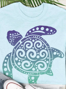 Spiral Mandala Sea Turtle Graphic Tee